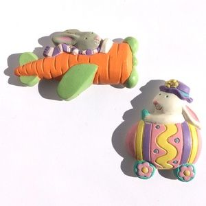 set Avon Traveling Bunny magnets Easter egg carrot